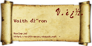 Voith Áron névjegykártya